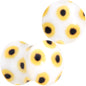 White Acrylic Scores of Sunflowers Double Flare Plug Set