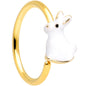 20G 5/16 Gold Tone White Rabbit Easter Bunny Nose Hoop