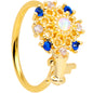 20G 5/16 White Synthetic Opal Gold Tone Key Nose Hoop