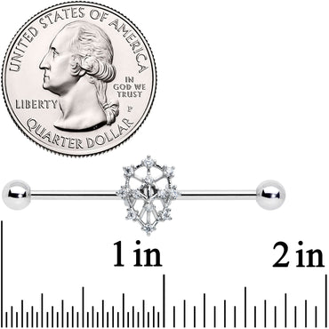 14G Clear CZ Gem Constellation Industrial Barbell 38mm