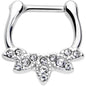 16G 5/16 Clear Gem Elegant Fan Cartilage Clicker