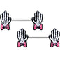 14G 9/16 Skeleton Hand Bow Halloween Barbell Nipple Ring Set