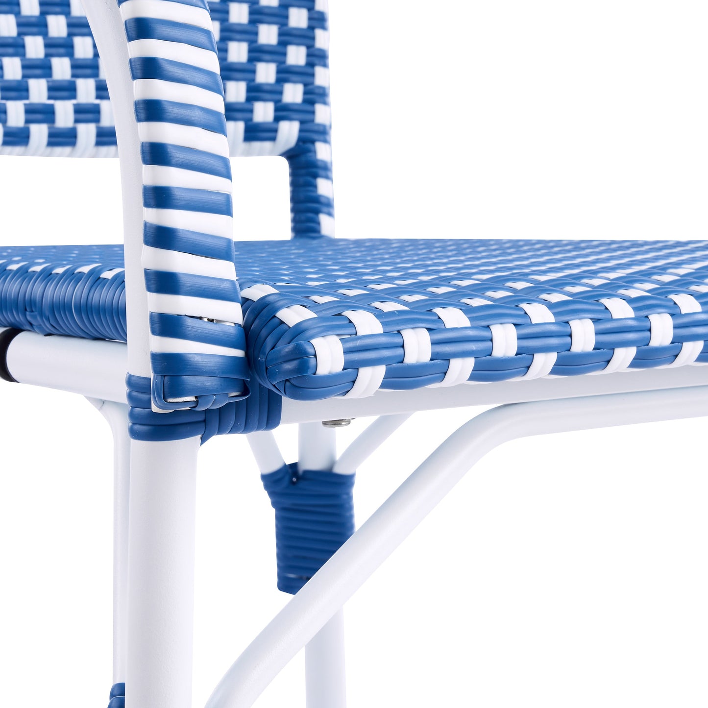 Outdoor Bistro Chairs Patio Dining Chairs Aluminum Frame PP Rattan Armchairs Set of 2
