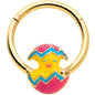 16G 3/8 Gold Tone Fancy Easter Chick Hinged Segment Ring