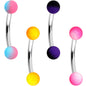 16G 5/16 Red Pink Ombre Soft Finish Curved Eyebrow Ring Set of 4