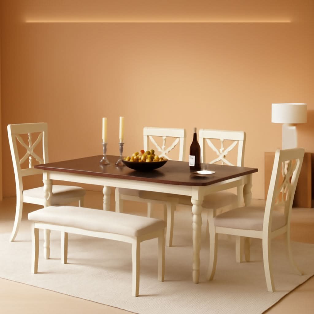 71 Inch Premium Solid Wood Dining Table Walnut Finish