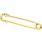 14G Clear Gem Gold Tone Punk Safety Pin Industrial Barbell 38mm