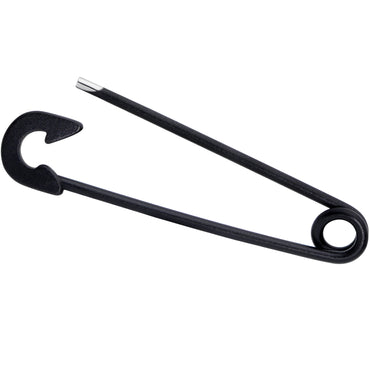 14G Black Matte Punk Rock Safety Pin Industrial Barbell 38mm