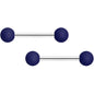 14G 9/16 Navy Blue Soft Finish Barbell Nipple Ring Set