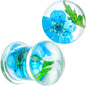 Clear Acrylic Color Pressed Flowers Double Flare Plug Set