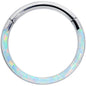 16G 3/8 White Synthetic Opal Implant Grade Titanium Segment Ring