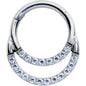16G 5/16 Clear CZ Gem G23 Titanium Double Row Cartilage Clicker