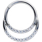 16G 3/8 Clear CZ Gem G23 Titanium Double Row Cartilage Clicker