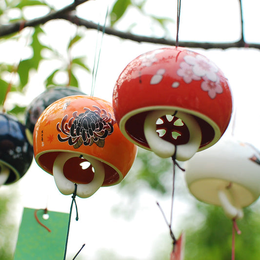 Japanese Cherry Blossom Ceramic Wind Chimes