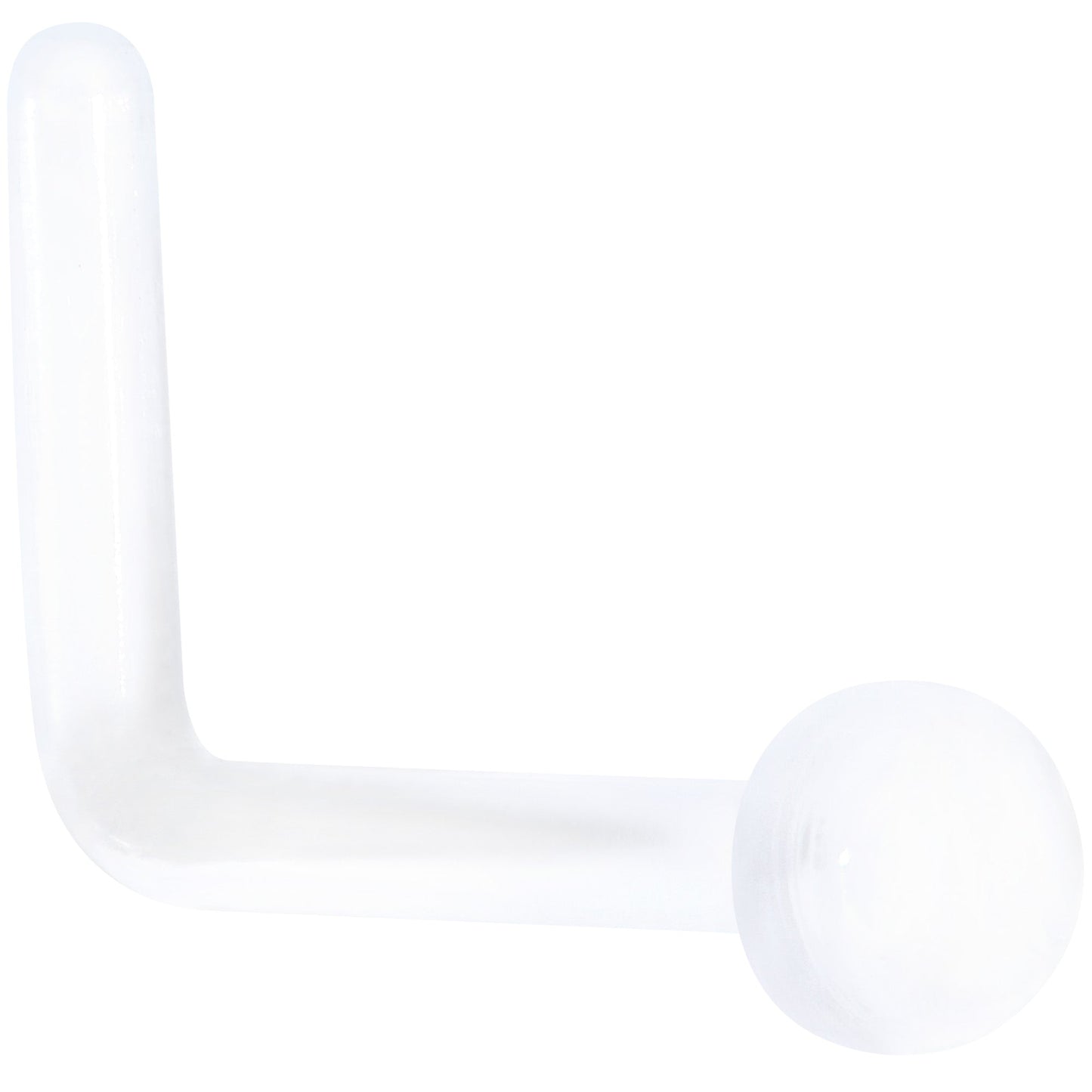 20G 1/4 Clear Bioplast Flat Top L Shape Nose Retainer Set of 10