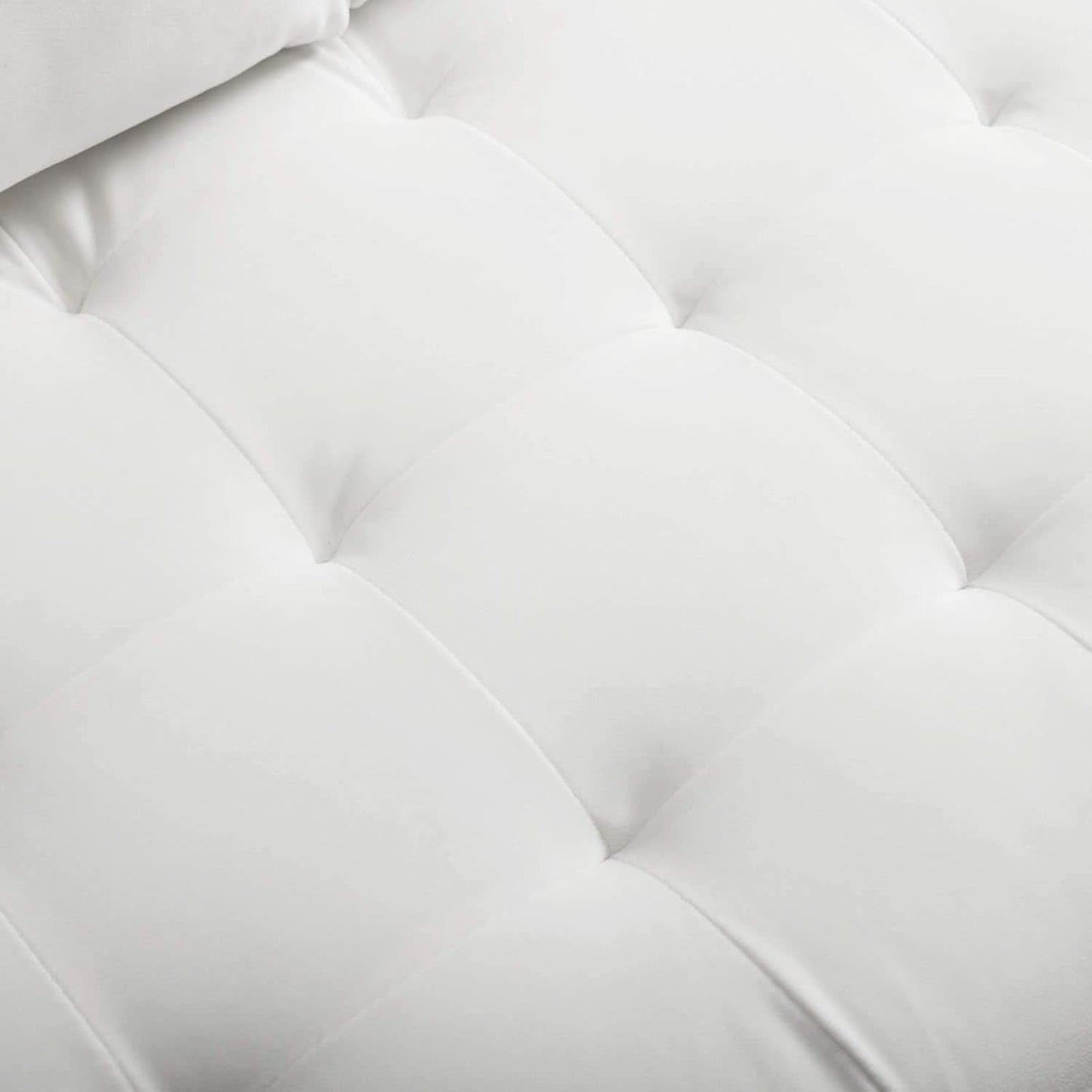 Valour Performance Velvet Sofa White Mid Century Modern