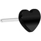 Implant Grade 23 Titanium Black Heart Threadless Push In Top