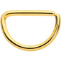 18G 5/16 Gold Tone Anodized Titanium D Shape Cartilage Ring