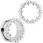 Clear Gem White Leaves Screw Fit Tunnel Plug Set