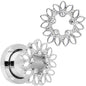 Clear Gem White Leaves Screw Fit Tunnel Plug Set
