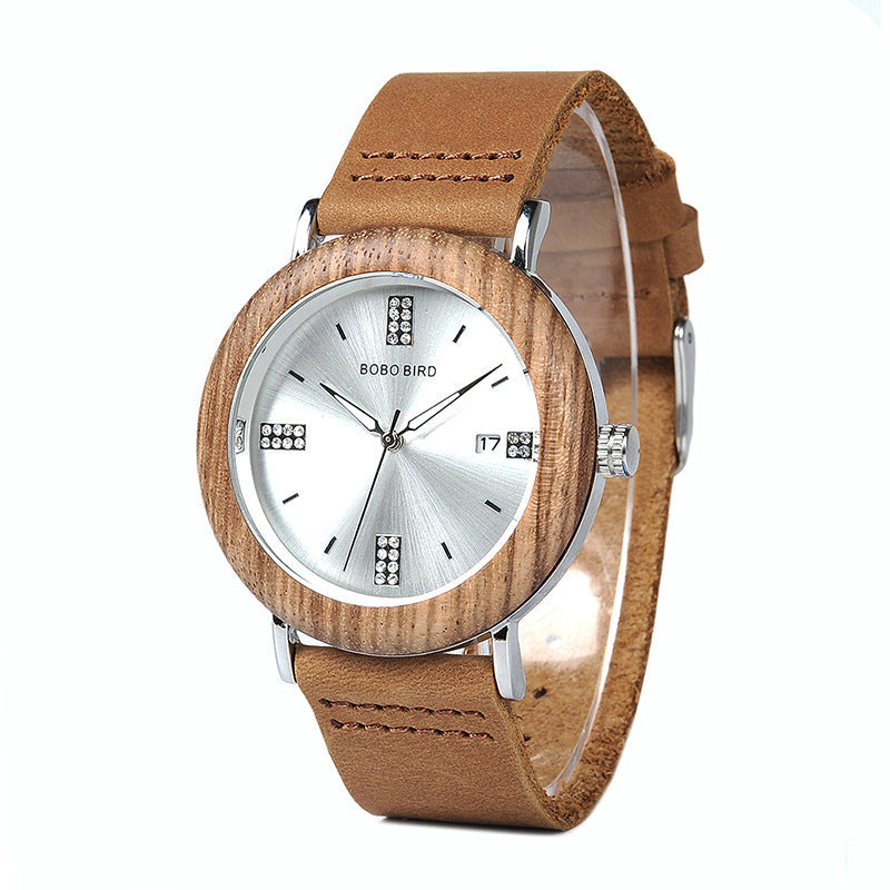 Mens And Womens Minimalist Casual Retro Wooden Watch