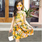 New tie dye layered cute Summer cotton silk dress floral dress for girls