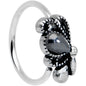 20G 5/16 Black Gem Abstract Bow Nose Hoop