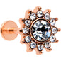 16G 5/16 Clear Gem Rose Gold Hue Stylish Sun Labret Monroe Tragus