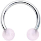 16G 3/8 Pink Stone Ball End Internally Threaded Horseshoe