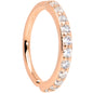 16G 3/8 Clear CZ Gem Rose Gold Tone Forward Facing Closure Ring