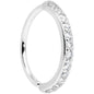 18G 3/8 Clear CZ Gem Forward Facing Closure Ring