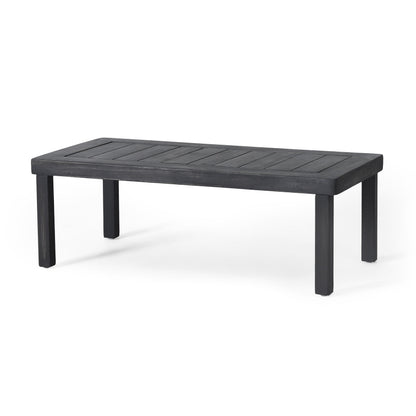 Outdoor Patio Set Acacia Wood Gray 2 Piece Loveseat Coffee Table Cushions