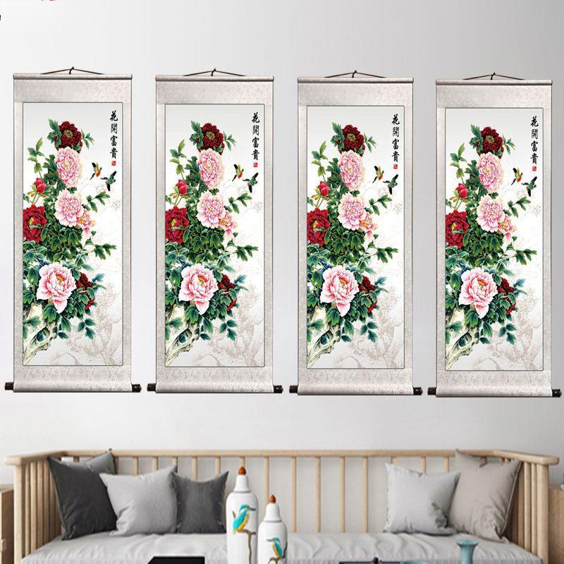 The 'Four Gentlemen' Traditional Rice Paper Scroll Paintings