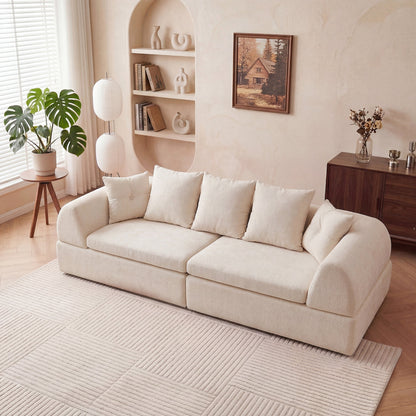Sectional Sofa Cloud Modular White 4 Seat 104 In No Assembly Deep Seat