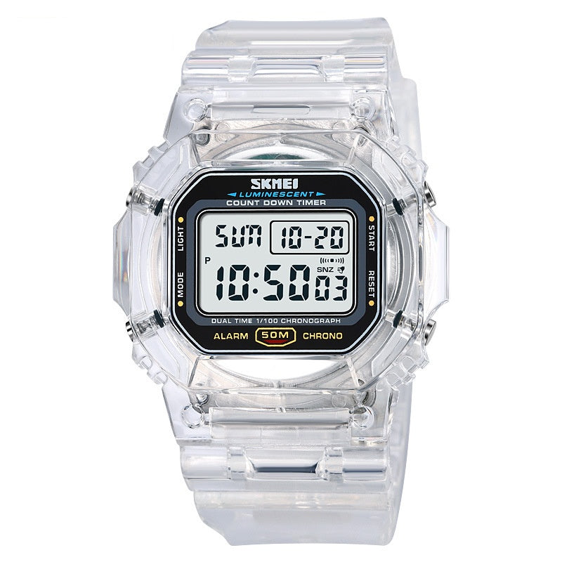 Sports Transparent Strap Multi-function Electronic Watch