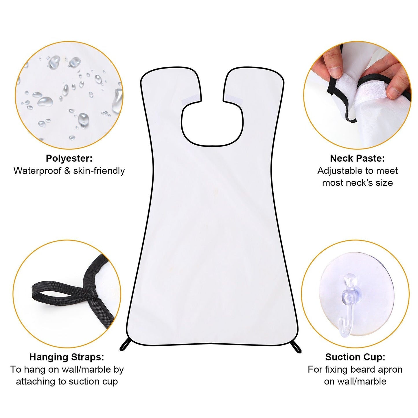 Beard Catcher Cape – Shaving Bib with Suction Cups