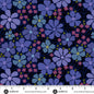 Nancy Rink Mystic Meadow Packed Floral Blue 108" Cotton Wideback Fabric per yard