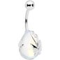 Clear Gem Drop Wrap Butterfly Belly Ring