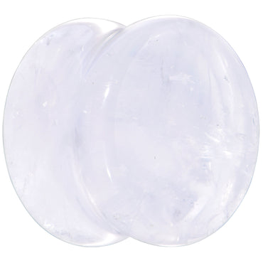 White Cloudy Quartz Double Flare Plug Set