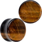 Natural Brown Tiger Eye Stone Double Flare Plug Set