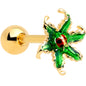 16G 1/4 Gold Tone Tiny Ladybug Leaves Cartilage Tragus Earring