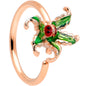20G 5/16 Rose Gold Tone Tiny Ladybug Leaves Nose Hoop