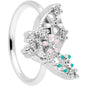 20G 5/16 Clear CZ Gem Abstract Butterfly Nose Hoop