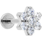 16G 5/16 Clear CZ Gem G23 Titanium Flower Labret Monroe Tragus