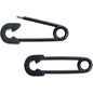 14G 3/4 Black Matte Punk Rock Safety Pin Barbell Nipple Ring Set