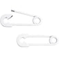 14G 3/4 White Matte Punk Rock Safety Pin Barbell Nipple Ring Set