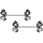 14G 9/16 Regal Medieval Dragon Barbell Nipple Ring Set