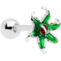 16G 1/4 Tiny Ladybug Leaves Cartilage Tragus Earring