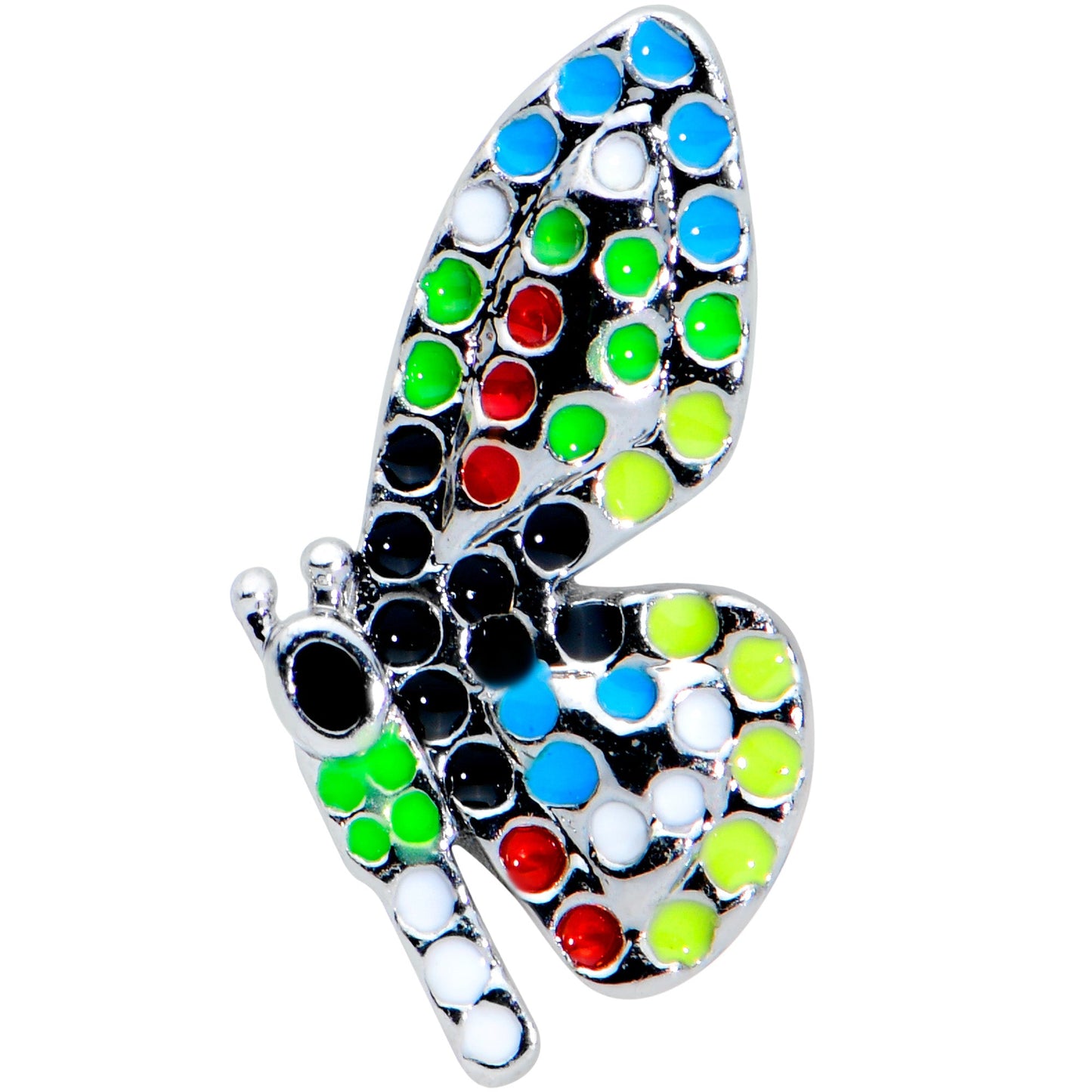 16G 1/4 Mosaic Butterfly Cartilage Tragus Earring