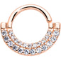 16G 5/16 Clear CZ Gem Rose Gold Tone Double Drama Closure Ring